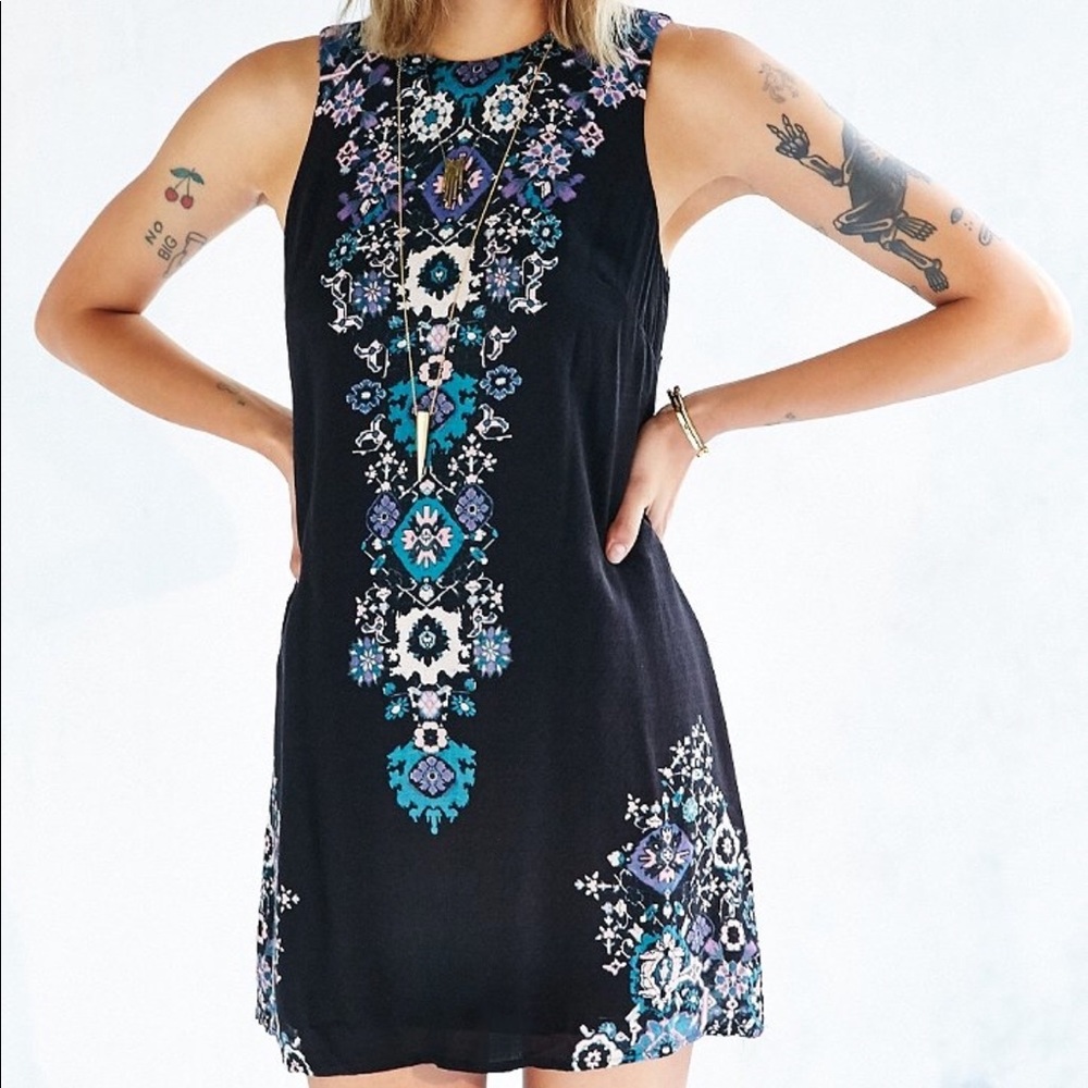 Ecoté Open-back Frock Dress in Black